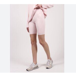 Brunette The Label Pink Ribbed Women Shorts